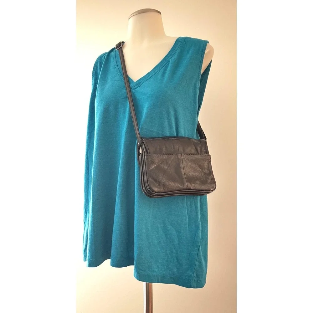 Crossbody Organizer Bag‎ Women Small Black Good Y2K Minimalist MultiPocket